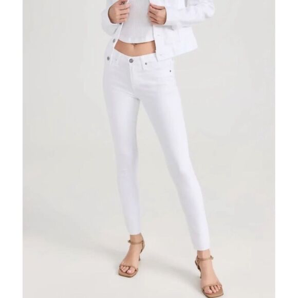 A.G. The Legging  White Super Skinny Ankle Jeans| Size 26 - Picture 1 of 12